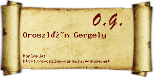 Oroszlán Gergely névjegykártya