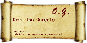 Oroszlán Gergely névjegykártya